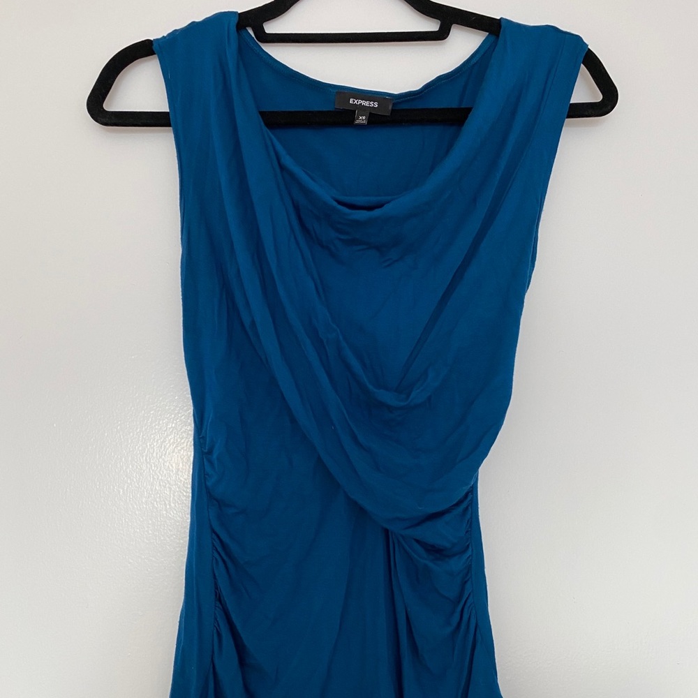Express Blue/Teal Cowlneck Top